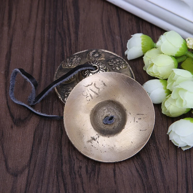 Музыкальная тибетская медитация ручной работы Tingsha Cymbal Bell с буддистскими восьмью благоприятными символами Прямая поставка