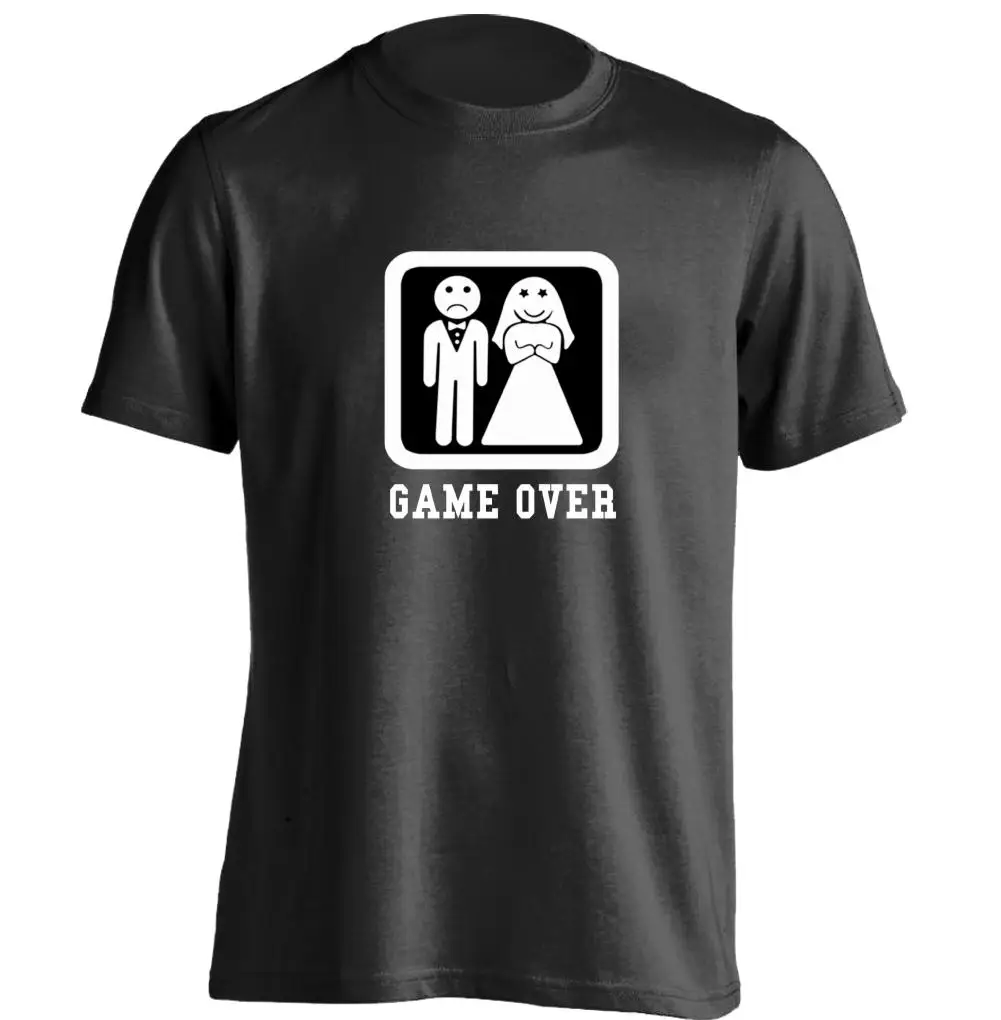 Game over Свадебные мальчишник мужские и женские прохладный Футболка Дизайн