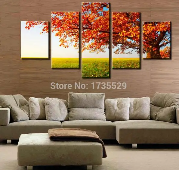 5 панель дешевые современный красивый пейзаж дерево живопись маслом на холсте