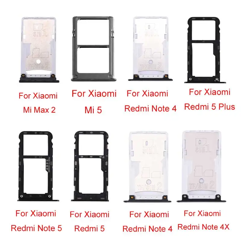 Лоток для SIM-и SIM-карт/TF-карт Xiaomi Mi Max 2/Redmi Note 4/Note 4X/4X/5 Plus/Note 5/5/Mi 5