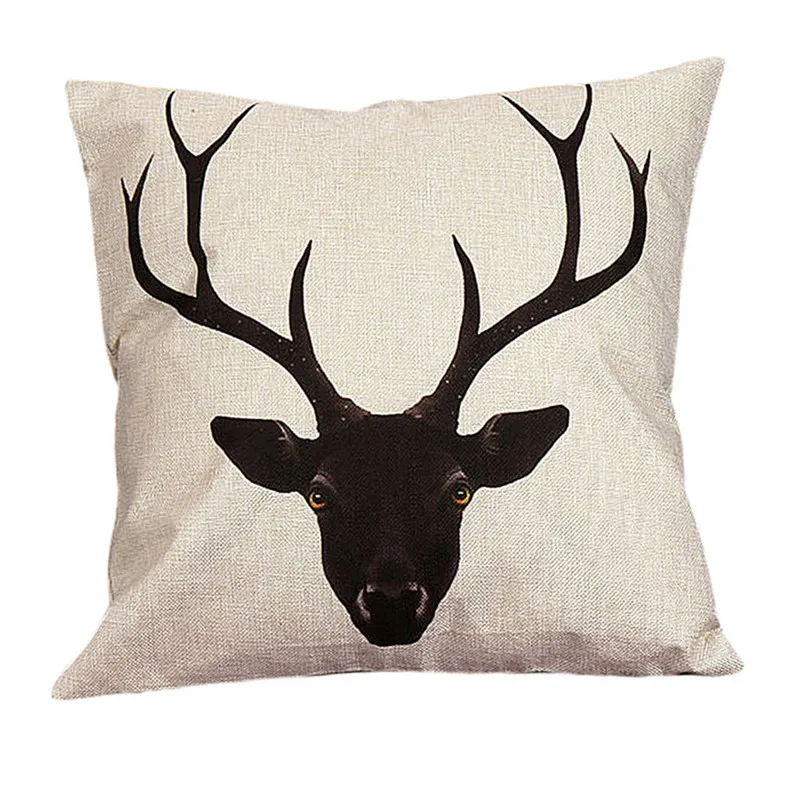 Домашнее декоративное белье с принтом оленя хлопковая Подушка наволочка для