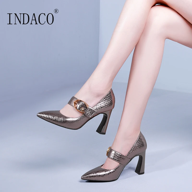 Женские кожаные туфли лодочки с острым носком на высоком каблуке 2021 см зеленые 8