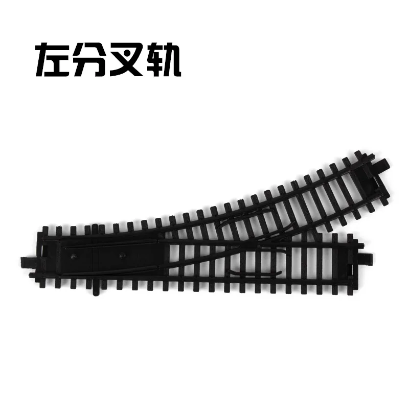 Left fork rail 10in1 Игрушечный поезд для мальчиков, локомотив, уличная дорожка, контейнерный вагон, игрушки для детей, деревья - Цвет: Left fork rail 10in1