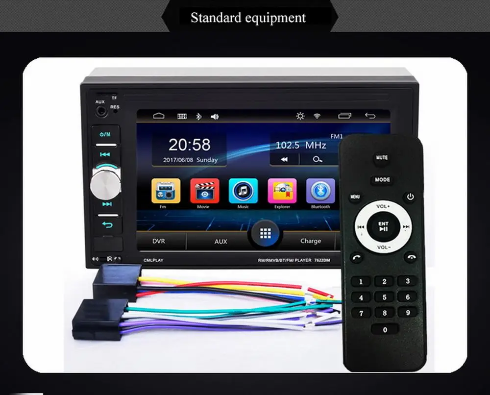 Автомагнитола 2 din стерео MP5 плеер Bluetooth MP3 MP4 FM Aux на 9 языках mirrori link сенсорный экран