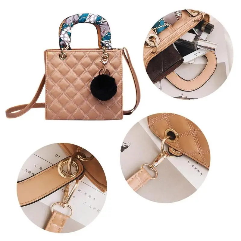 Для женщин наплечник Сумки кожа мини площади Crossbody сумка мессенджер на цепочке ремень лоскут Дизайнер Сумка-клатч