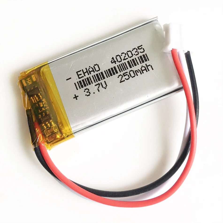 3 7 V 250mAh 402035 литий полимерная LiPo аккумуляторная батарея JST PH 2 0 мм 3pin разъем для GPS Mp3