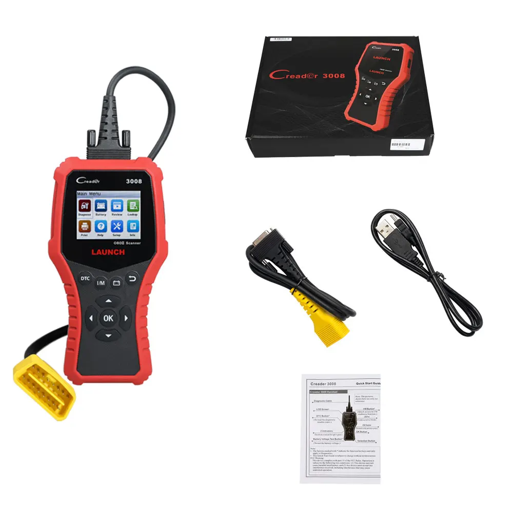 LAUNCH Creader CR3008 Авто OBD2 OBDII автомобильный считыватель кодов неисправностей двигателя автоматический сканер PK AD510 KW850 OBD 2 диагностический инструмент