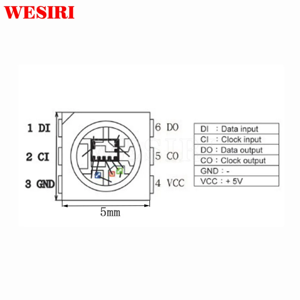 10 1000 шт. чипы APA102 светодиодов APA 102C SK9822 IC SMD 5050 RGB для светодиодных лент панели