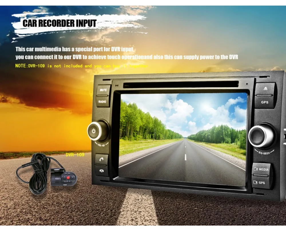 Eunavi 7 'ɲ Din автомобильный DVD-плеер для Ford Focus Galaxy Fiesta S Max C Fusion Transit Kuga in dash GPS Navi Radio