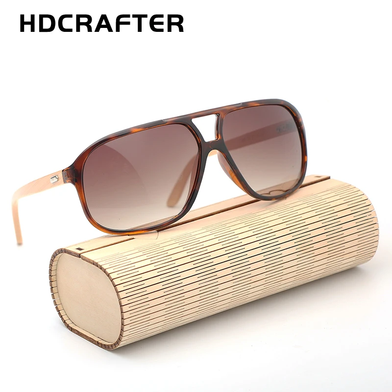 HDCRAFTER бамбуковые зеркальные солнцезащитные очки мужские пилота для мужчин