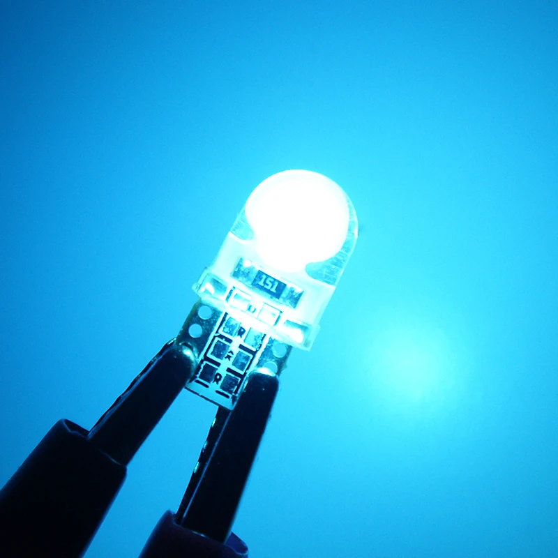 10 шт. T10 w5w светодиодный 194 168 W5W COB 8 SMD 80 люмен силиконовые яркий светодиодный пинбол чтения боковой фонарь освещения номерного знака габаритный фонарь 12 V