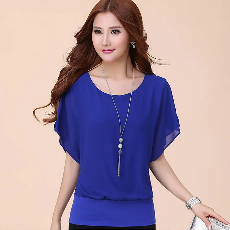 5 цветов новинка 2017 модная Свободная Повседневная шифоновая блузка однотонная