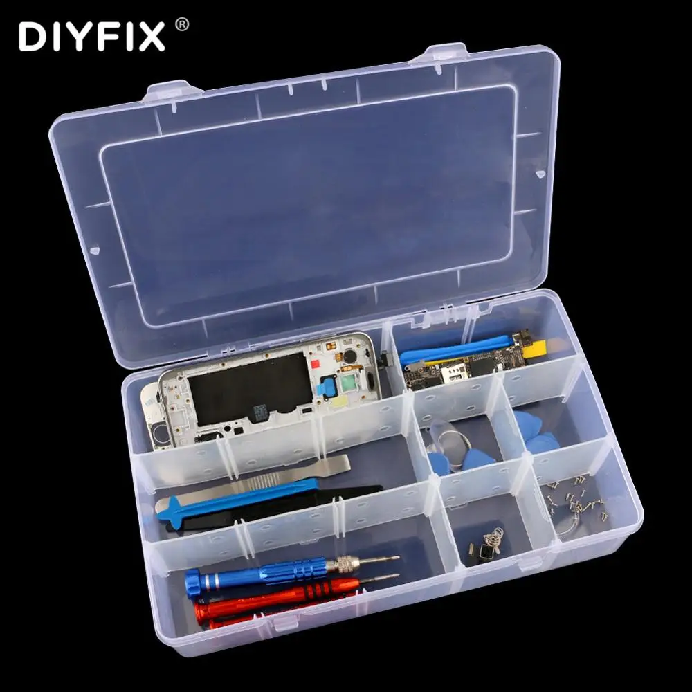 Прозрачный Пластиковый пустой ящик для хранения Регулируемая сетка электронные