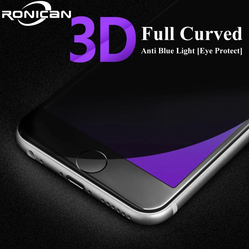 RONICAN 9H 3D полное покрытие Anti Blue Light закаленное стекло Защита экрана для iPhone 6 Plus