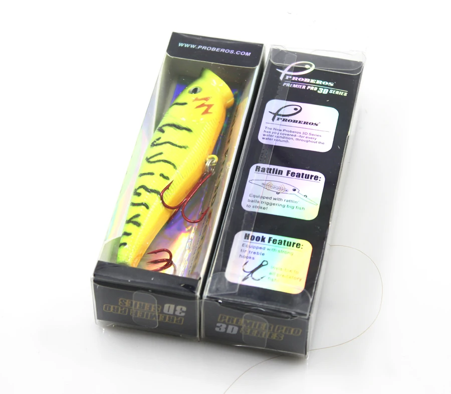 9.5cm 14g Popper Fishing Lure Hard Bait with Treble Hooks | Спорт и развлечения