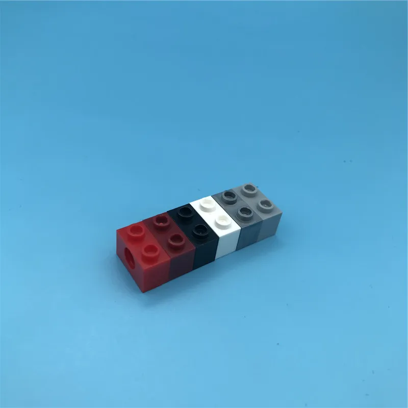 80 шт./лот Technic Brick 1x2 с 1 отверстием строительные блоки части DIY креативные игрушки