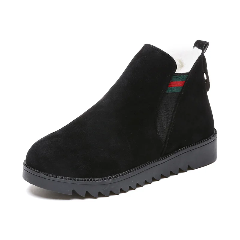 2018 зима осень женские модные удобные теплые черные коричневые резиновые плоские