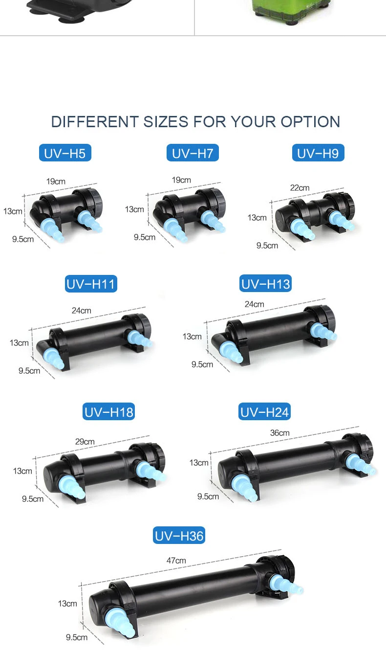 JEBO 220~ 240V 5W~ 36W УФ стерилизатор лампа свет очиститель воды для аквариума Пруд аквариум Ультрафиолетовый фильтр осветитель