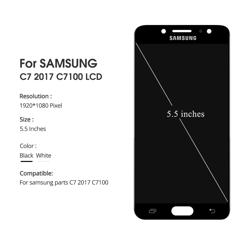 5," C8 lcd для samsung Galaxy C7 C8 C7100 C710 lcd дисплей кодирующий преобразователь сенсорного экрана в сборе Замена lcd для C710F/DS экран