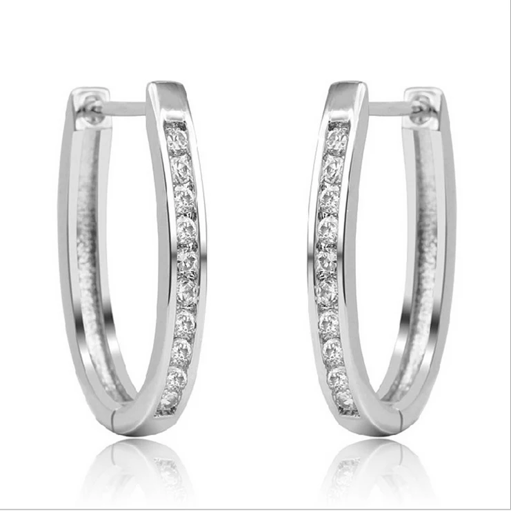 Одежда высшего качества! Розовое золото Цвет CZ Циркон прозрачной пряжкой шпильки