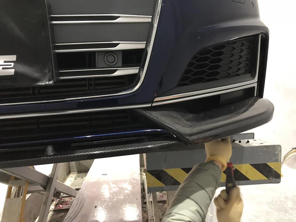 Передний бампер спойлер сплиттеры для Audi A5 Sline S5 S5 седан Sportback углеродного волокна переднего бампера v-стиля приспособления для резки