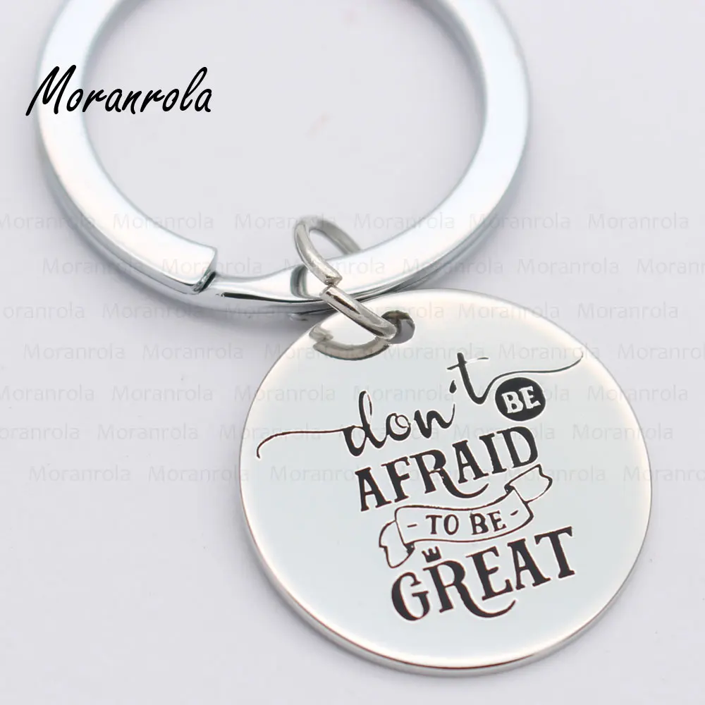 New arried &quotDon't be afraid to Great&quotCopper necklace Keychain charm Hand-Stamped Jewelry Encouragement Nurse Gift graduation |