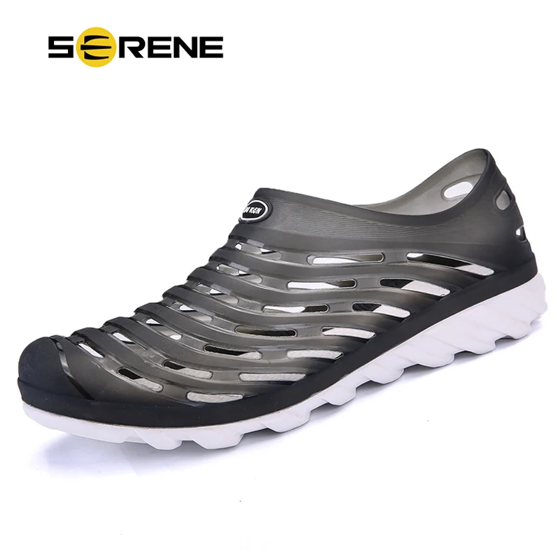 

Бренд SERENE, большие размеры 40-45, крокодиловые, мужские, черные, садовые, в римском стиле, трендовые аквасабо, босоножки без шнуровки, летние пл...
