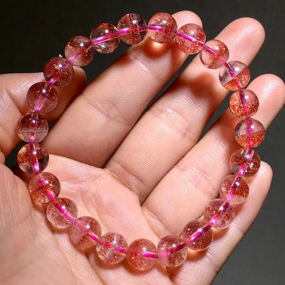 Подлинная натуральная Lepidocrocite кварц красный супер семь прозрачный 8 2 мм круглый