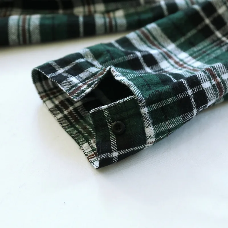 Рубашка женская в клетку с длинным рукавом большие размеры LZ303 1142|blouses plus|korean