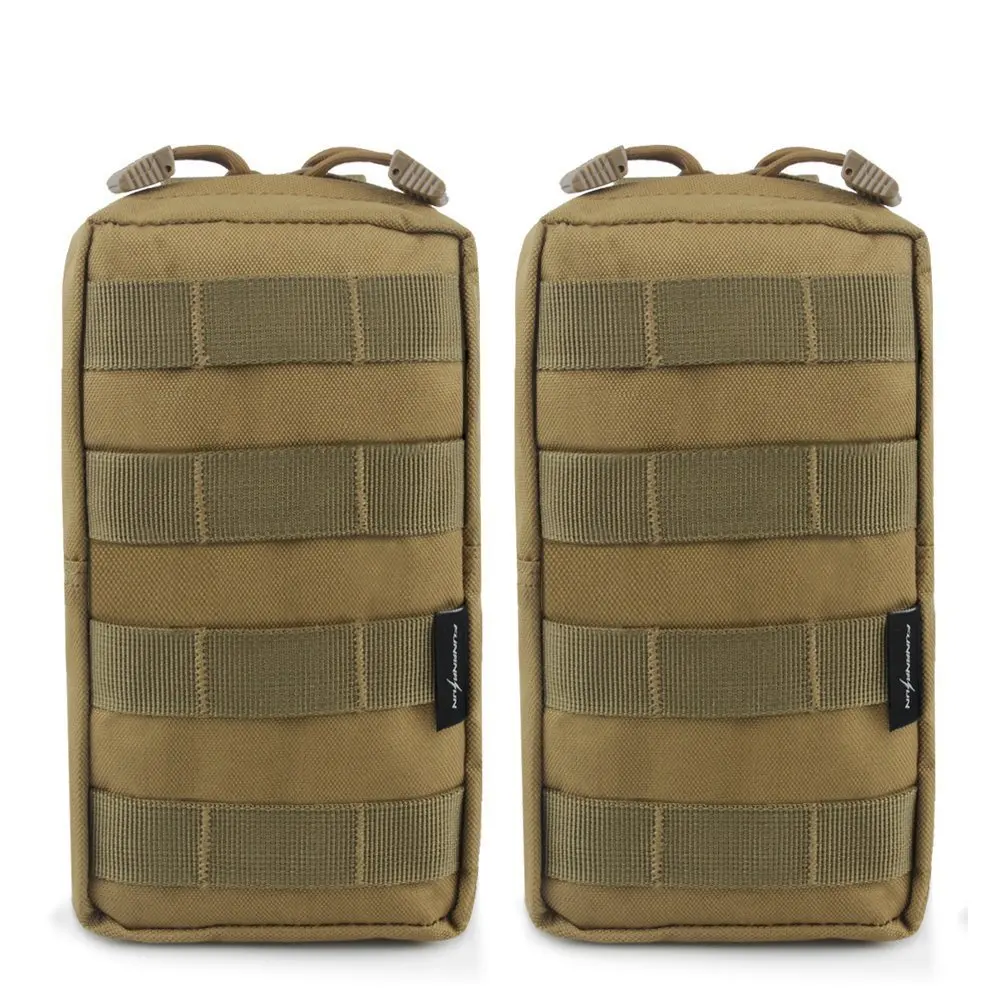 2 шт. тактические Molle сумки EDC Утилита Сумка гаджет снаряжение сумка военный жилет поясная Сумка водонепроницаемая Компактная сумка - Цвет: Tan
