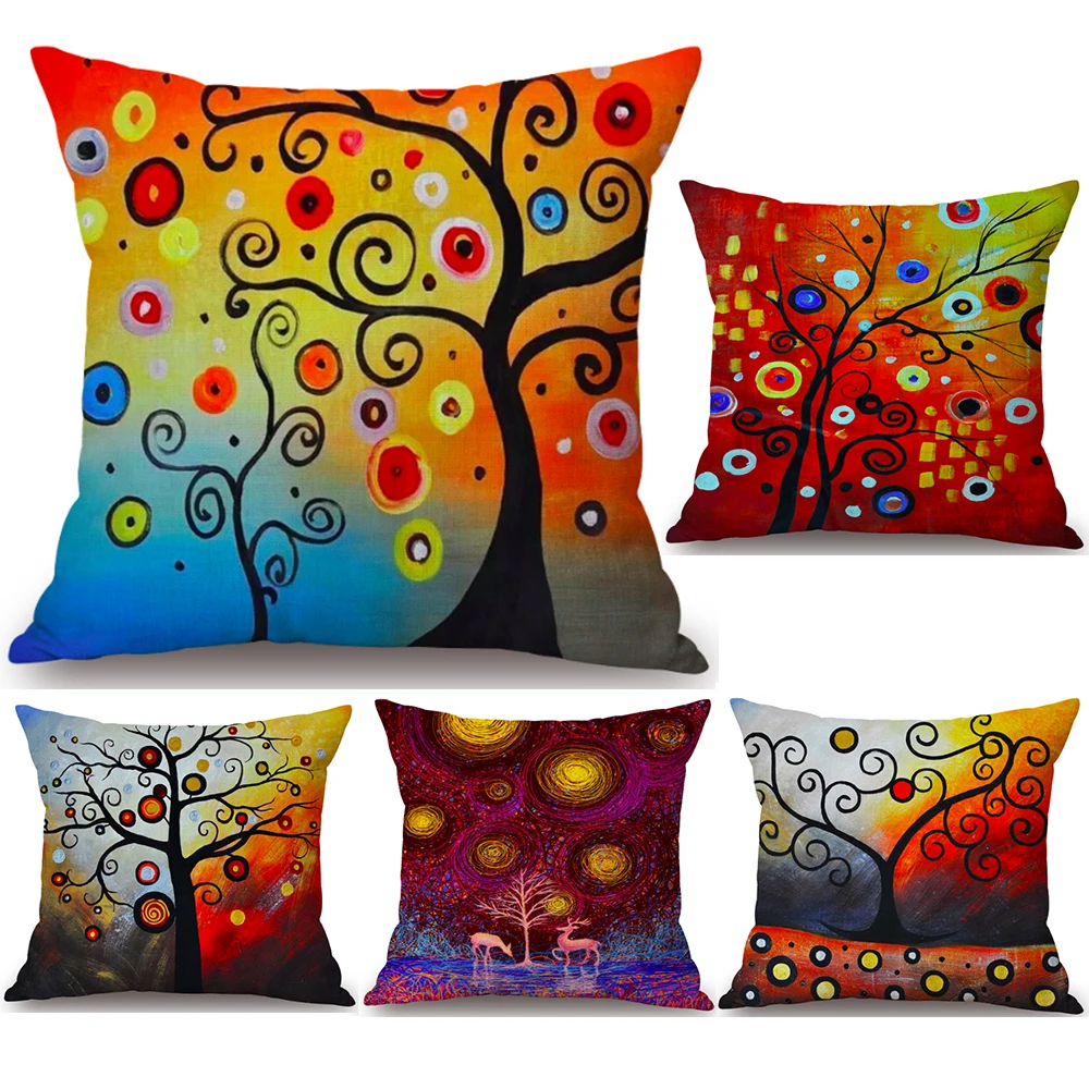 Винтажная Наволочка на шею Lucky Tree льняная кровать диване подушка для дома