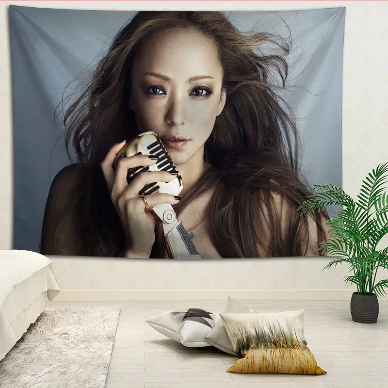 Namie Amuro Настенный декор гобелен макет комнаты живопись фон украшение стены постельное белье гобелены логотип на заказ