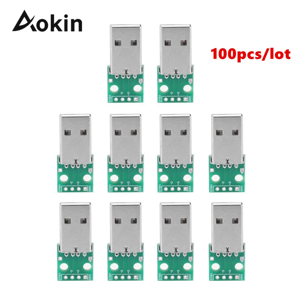 100 шт. Тип у муфтовый стыковочный USB к DIP 2 54 мм адаптер для печатной платы конвертер