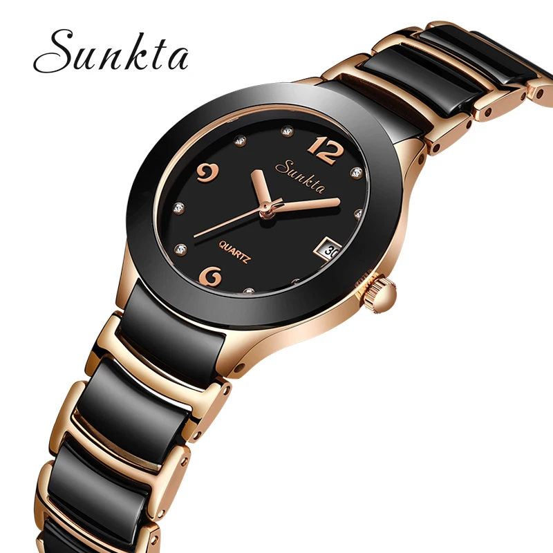 

Top Luxury Brand Women Watch SUNKTA New Rose Gold Women's Stainless Steel Watches Ladies Waterproof Watch Fashion Casual Assista