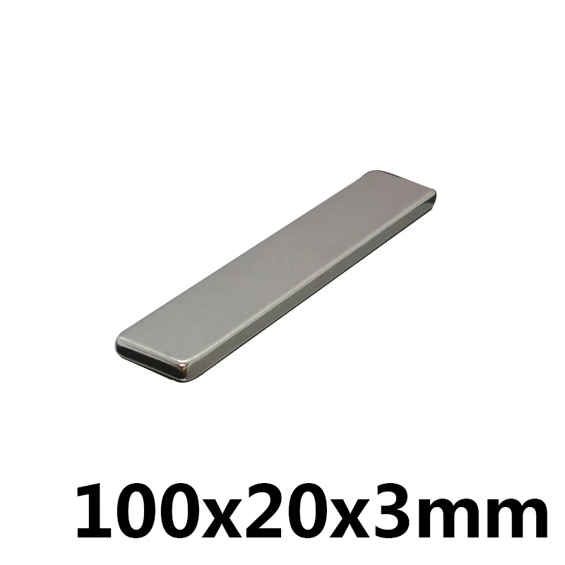 1 шт. N35 100x20x3 мм 100*20*3 блок сильный неодимовый магнит супер редкоземельный