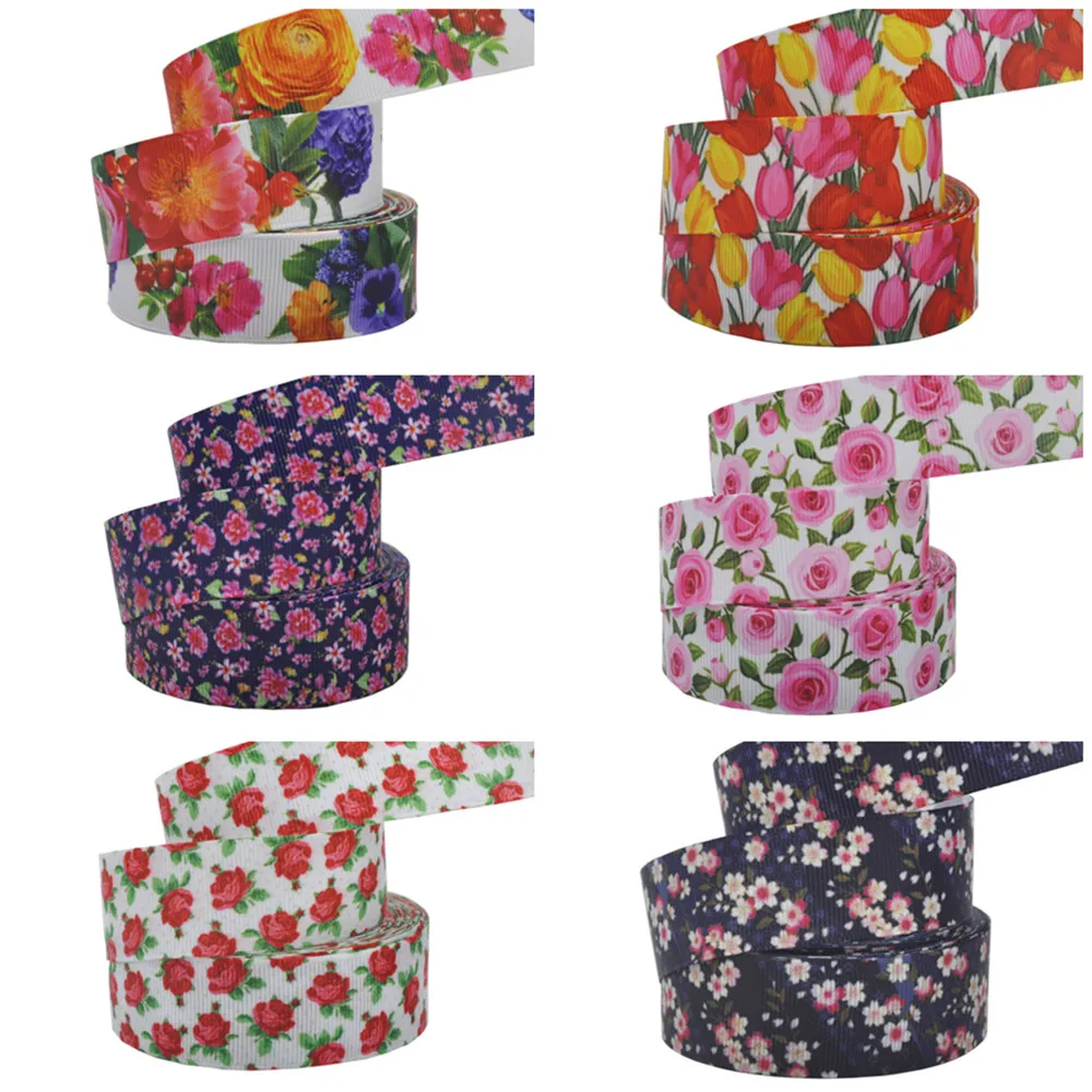 25 мм (5 ярдов/партия) Новое поступление качественные плотные ленты с цветочным