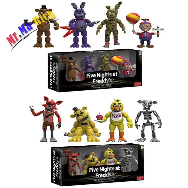 4 шт./лот ПВХ Five Nights At Freddy's экшн фигурка Fnaf Бонни Фокси Фредди Fazbear куклы аниме