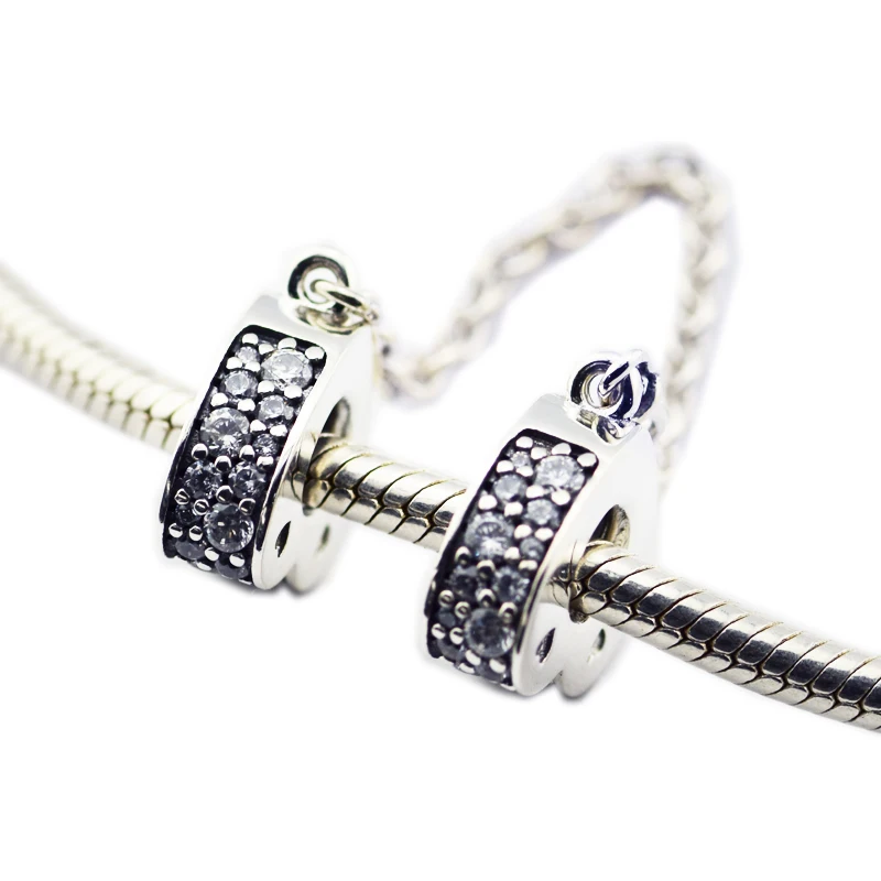 Подходит Pandora Браслеты Подвески серебряные бусины 925 пробы сверкающие CZ дуги