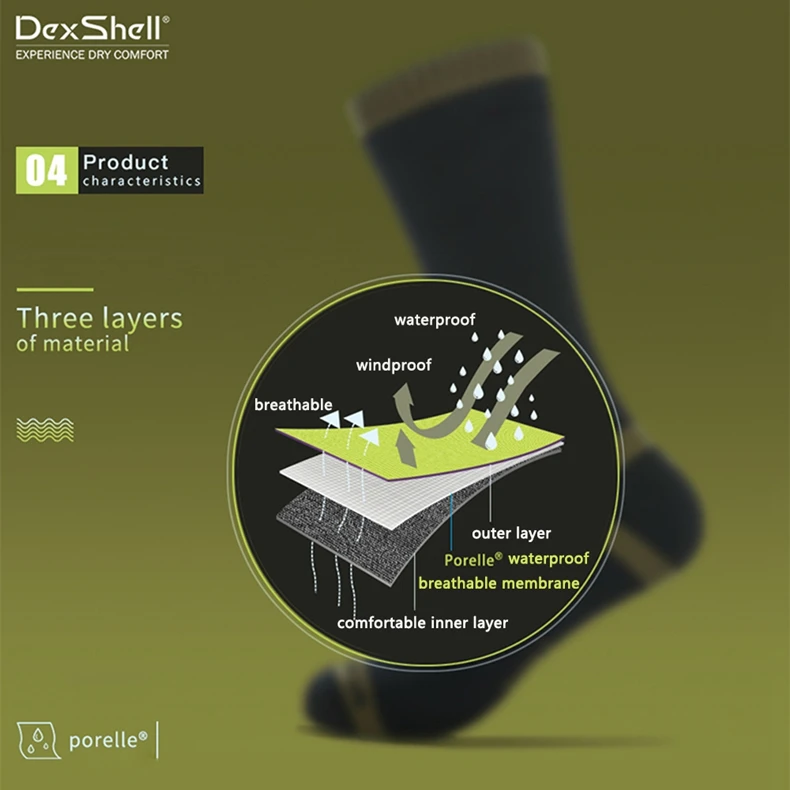 Высококачественные водонепроницаемые дышащие махровые носки из мериносовой