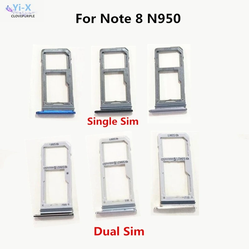 100pcs/lot Single / Dual Sim card Holder For Samsung Galaxy Note 8 N950 N950F N950FD SIM Card Tray Holder Replacement Part