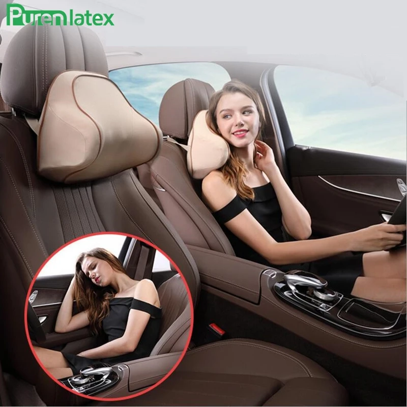 PurenLatex Автомобильная подушка подголовник для автомобиля поддержка шеи