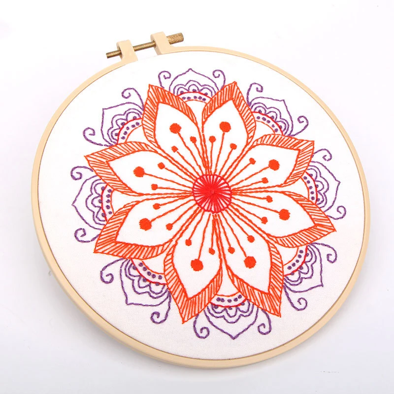 Красочные цветочные DIY наборы для вышивки с цветочным принтом вышивка начинающих