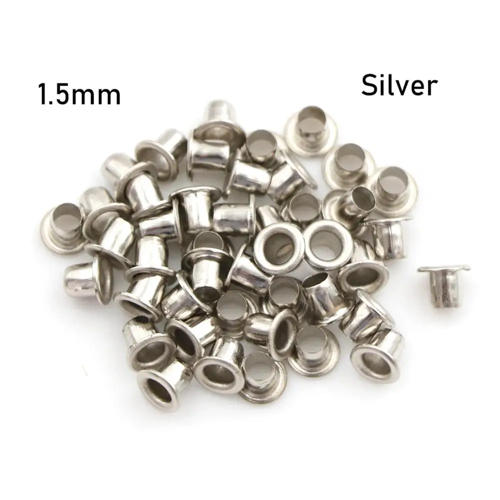 Sliver 1.5mm 50 шт Мини ушко кнопки для DIY кукла пояс металлические пряжки кнопки, сумок, обуви, одежда аксессуары для шитья 1,5/2,0/2,5 мм - Цвет: Sliver 1.5mm