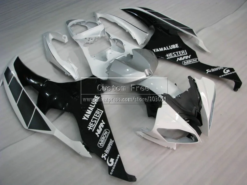 Комплект пластиковых обтекателей под давлением для YAMAHA YZF R6 2008 -2013 2014 Белый Черный