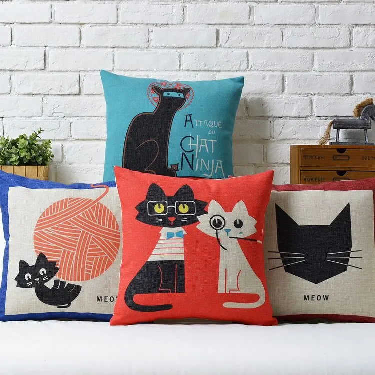 Кошка котята маленькие животные литературные милые Мультяшные Животные Хлопок