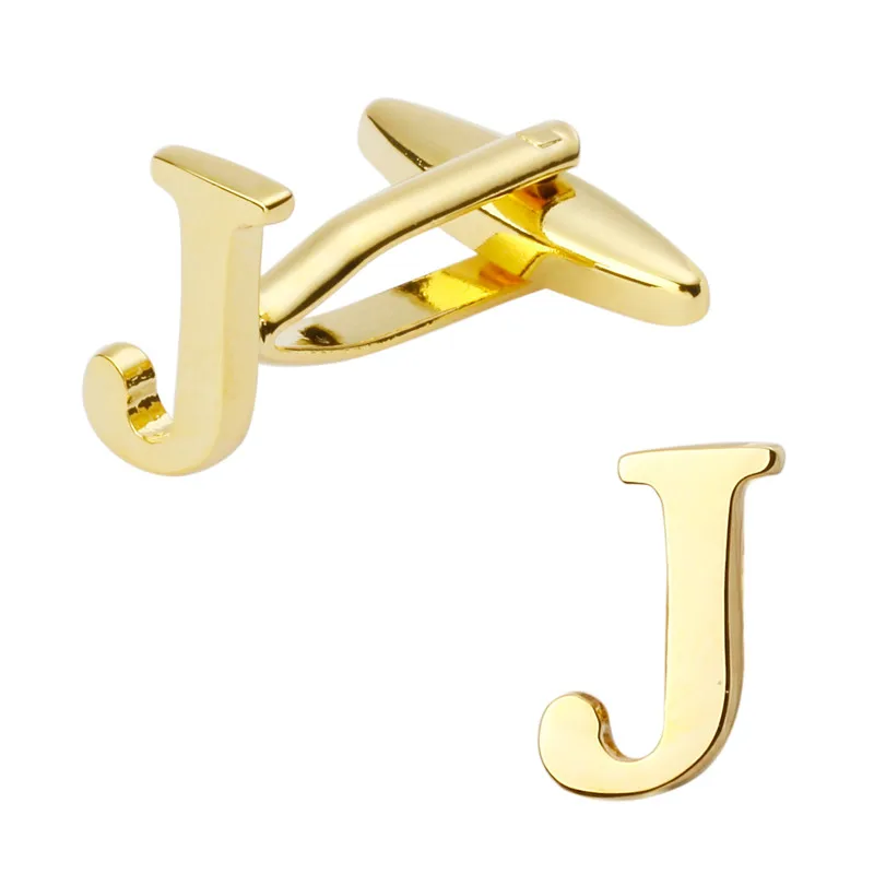 Новые высококачественные латунные буквы с покрытием J запонки мужское Ювелирное