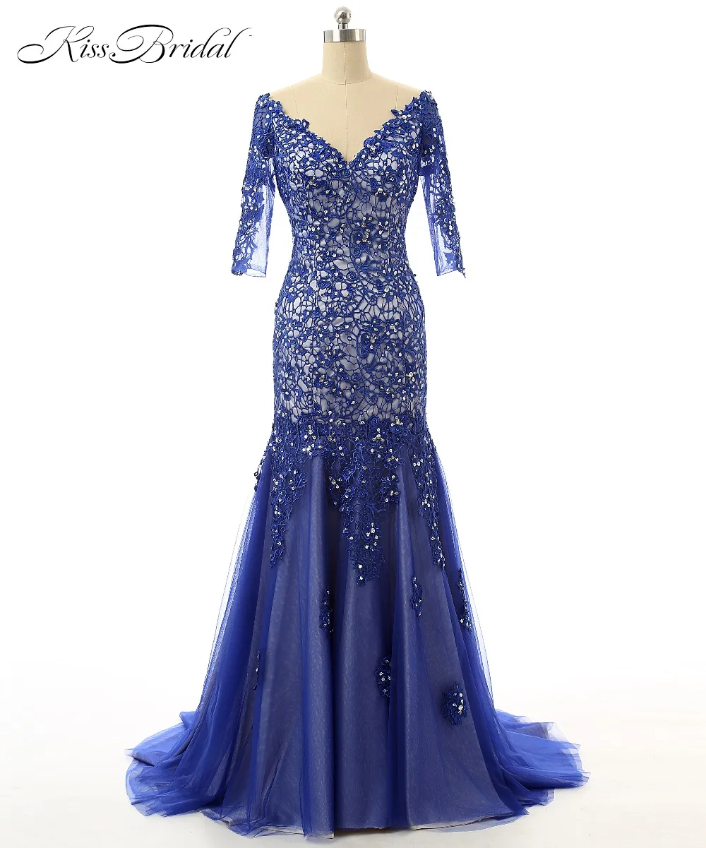 Женское вечернее платье-русалка элегантное кружевное длинное платье с рукавом