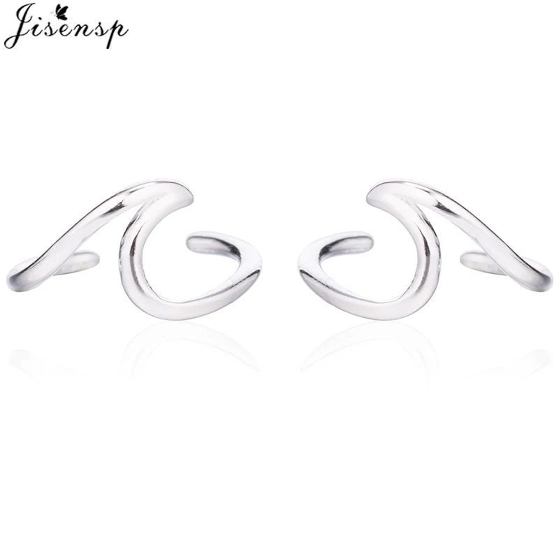silver clip earrings Jisensp модные геометрические волны ушные альпинисты для женщин ушные гусеничные серьги-гвоздики богемные милые серьги для девочек Brincos подарок - Окраска металла: silver clip earrings