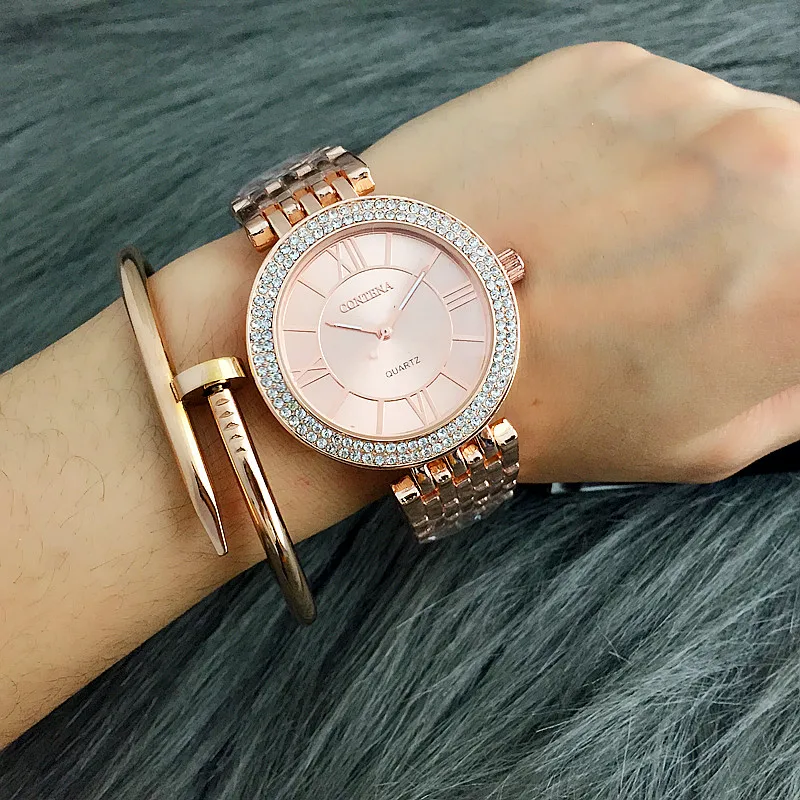 Женские часы с бриллиантами розовое золото модные женские Zegarek Damski Reloj Mujer relojes para