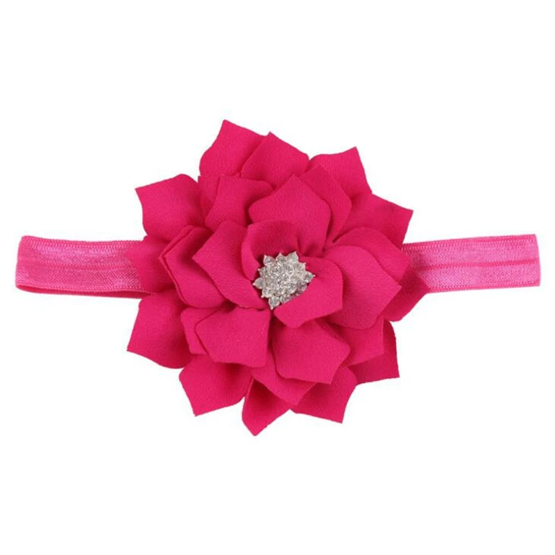 Nishine Lotus/повязка на голову для маленьких девочек с блестящей грушевой пуговицей